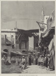 カイロのモースキー通り近くのバザール 作： Charles Auguste Loye